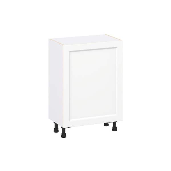 Laramie 24 in. W x 14 in. D x 34.5 in. H Assembled Full Height Door Base Kitchen Cabinet in Painted Bright White