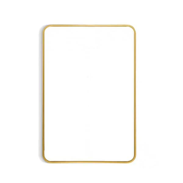 Unbranded 26 in. W x 38 in. H Rounded corners Rectangular Aluminum Framed Wall Mount Modern Decorative Bathroom Vanity Mirror