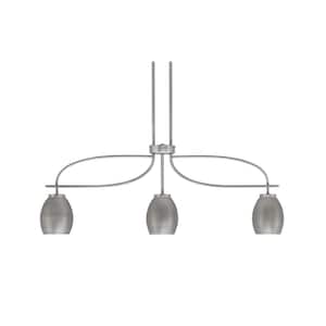 Olympia 13.75 in. 3-Light Chandelier Graphite Metal Shade