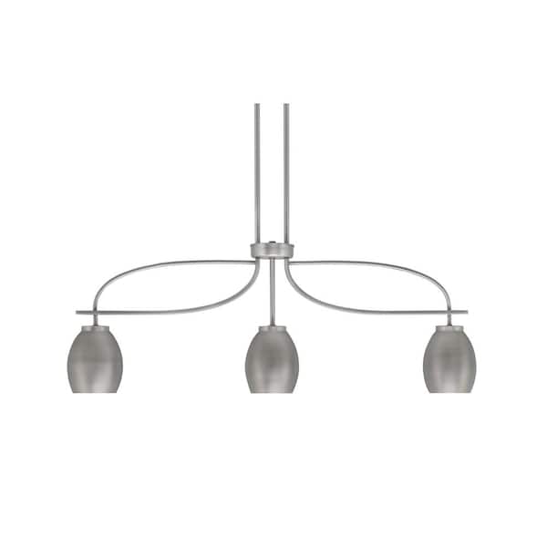 Unbranded Olympia 13.75 in. 3-Light Chandelier Graphite Metal Shade