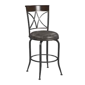 Killona 26 in. Swivel Counter Stool in Antique Pewter