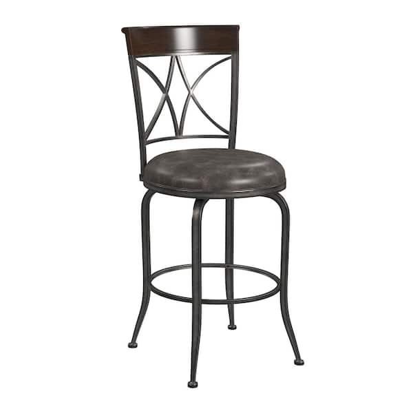 Hillsdale Furniture Killona 26 in. Swivel Counter Stool in Antique Pewter