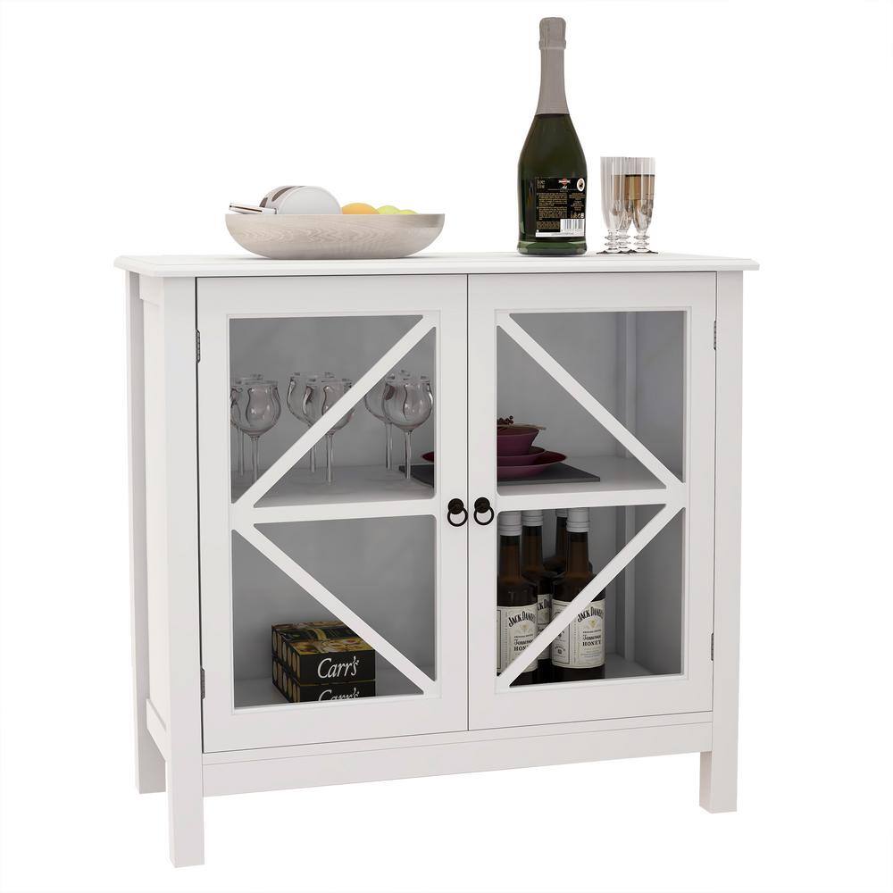 31.5 in. W x 14.37 in. D x 29.92 in. H Bathroom White Linen Cabinet