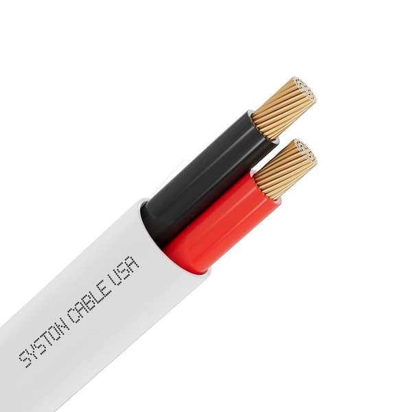 Syston Cable Technology 50 ft. 18/2 White FPLP/CL3P-Plenum Stranded-Unshielded CU Fire Security Burglar Station Sound Alarm Control Cable Wire