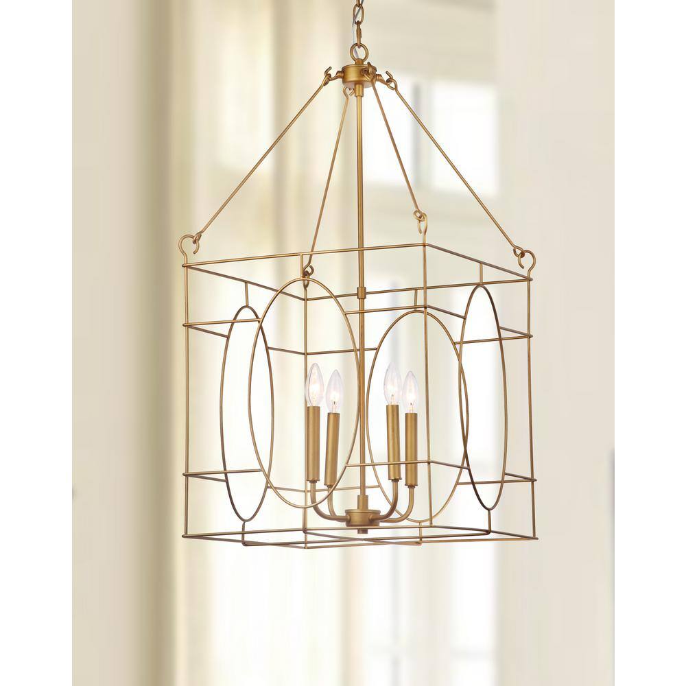 Margot Contemporary Gold Glass 18" Adjustable Pendant Light