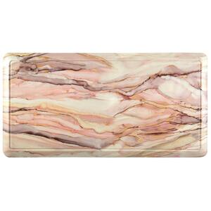 Cat Cora Pink 19.6 in. x 39 in. Printed Marble Anti Fatigue Kitchen Mat