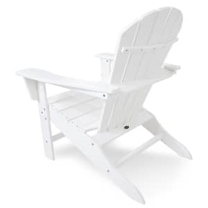 South Beach White Plastic Patio Adirondack Chair
