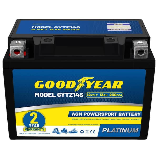 GYTZ14S-12-Volt 13 AH, 230 CCA, Rechargeable High-Performance, Maintenance Free, SLA AGM Battery for Motorcycle, ATV
