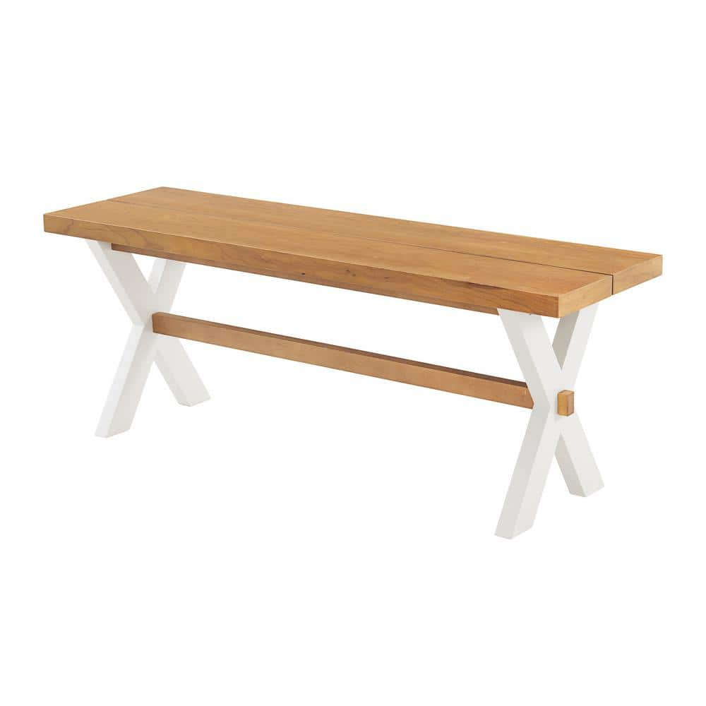 48" Chelsea Dining Bench Warm Cherry - Alaterre Furniture: Solid Birch, X-Leg Trestle Base, for Entryway or Bedroom