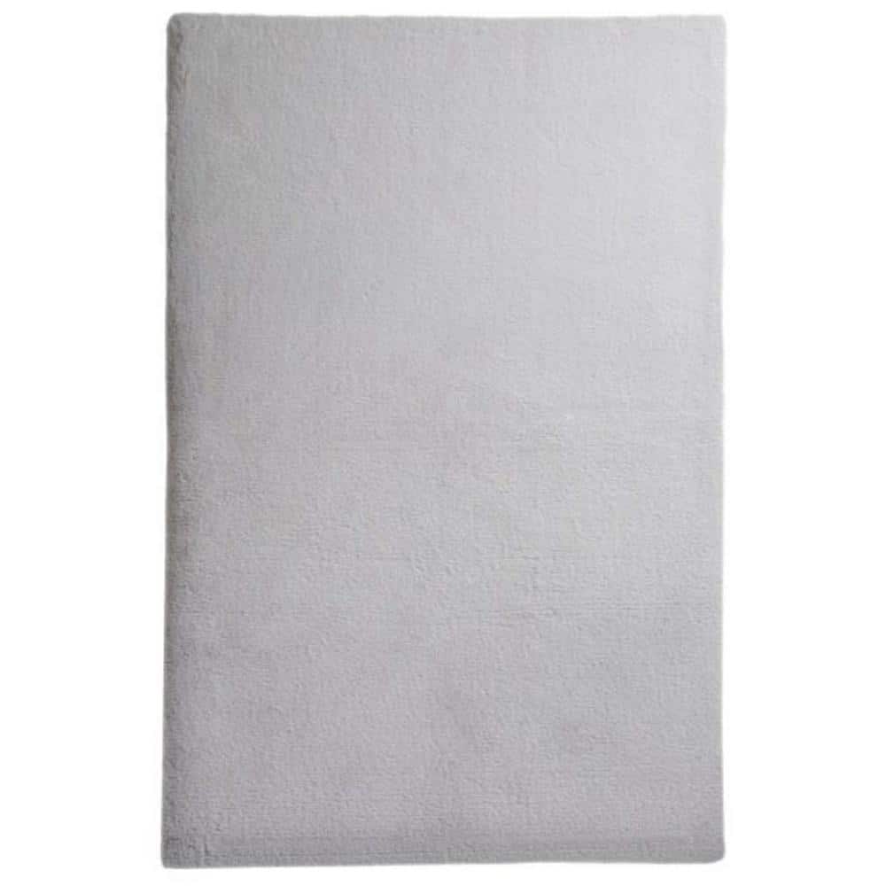 iliebe Mmlior Light Gray 8 ft. x 10 ft. Soft Faux Rabbit Fur Area Rug ...