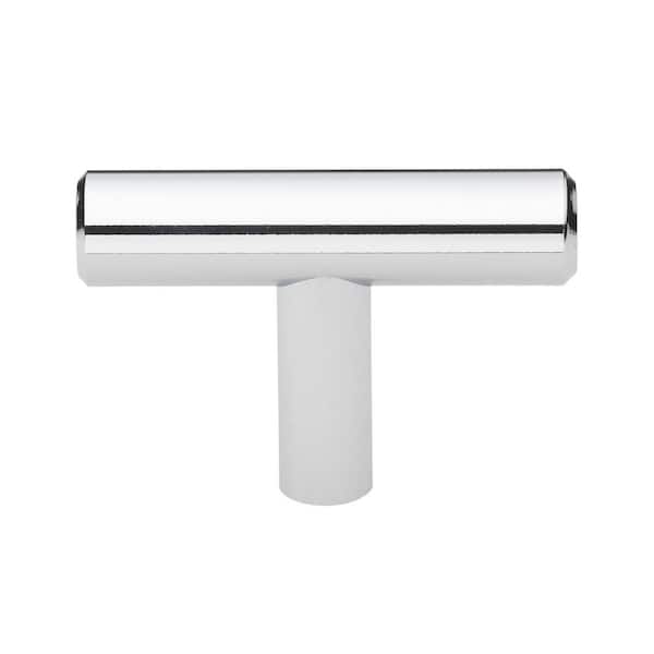 GlideRite 2 in. Solid Steel, Polished Chrome Finish T-Bar Handle Knobs (10-Pack)