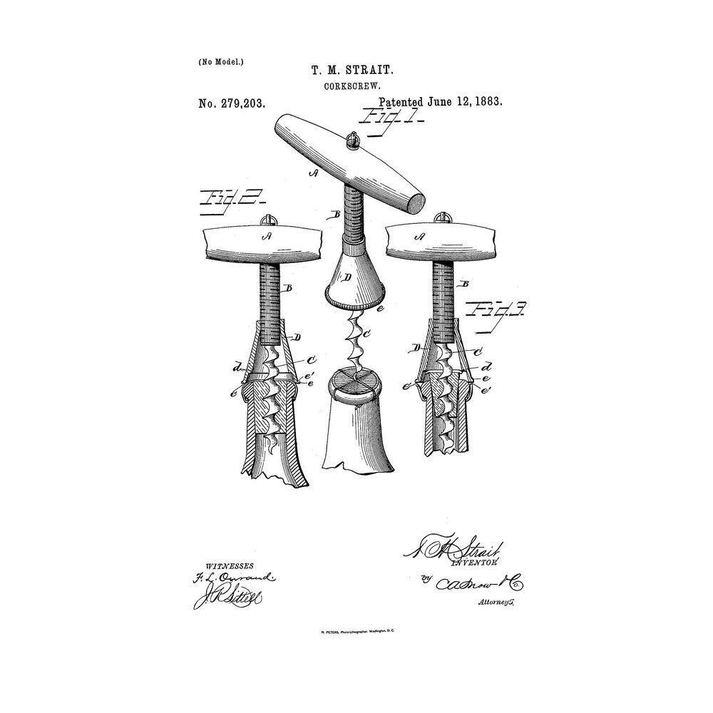 Corkscrew Patent 5 by Grotto Studios 1 Piece Unframed Canvas Drawing Print 24 in. x 18 in. price history on PriceWatchPro