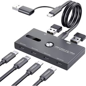 10Gbps USB C Hub, 6 USB Ports Splitter, 4 USB-C and 2 USB-A Ports for PC, Laptop, MacBook Pro Etc. - (1-Pack)