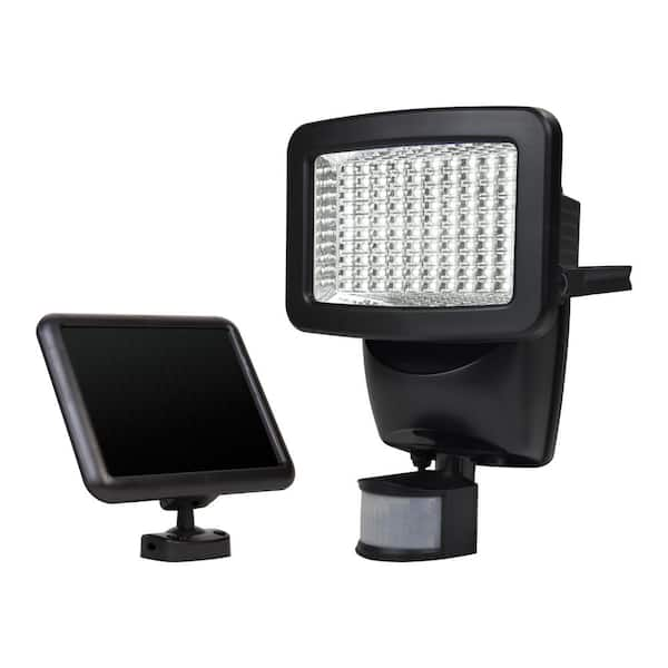 Sunforce Solar 180-Degree Black Motion Activated Outdoor 120 Integrated LED Area Light