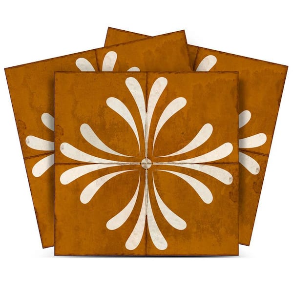 MI ALMA Dark Goldenrod and Sienna R103 6 in. x 6 in. Vinyl Peel and Stick Tile (6 sq.ft., 24-Tiles/pack)