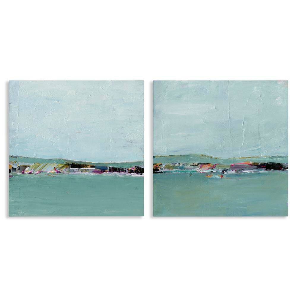 Abstract Sea Distant Cliffs by Ethan Harper 2-Pieces Unframed Abstract Graphic Art Print 24 in. x 24 in. price history on PriceWatchPro