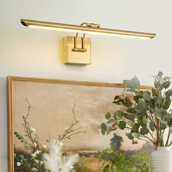 Allegra 1-Light Brushed Gold Adjustable Angled Tube Design Modern LED Vanity Light