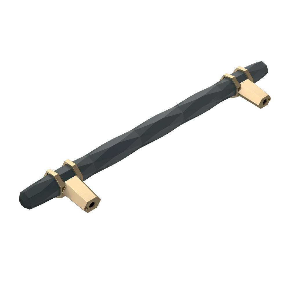 Modern Matte Black Bronze and Gold Cabinet Bar Pull