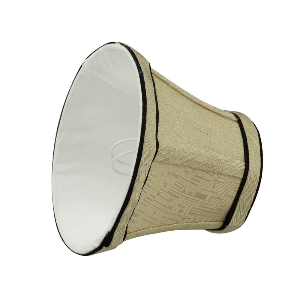 Ivory and Black Jacquard Fabric Bell Chandelier Shade Set