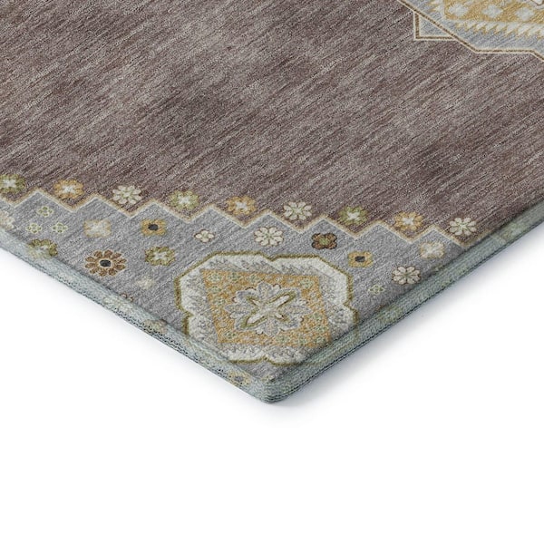Mayfield Premium Machine Washable Abstract AMF1014 Taupe 2 ft. x 3 ft. Area Rug