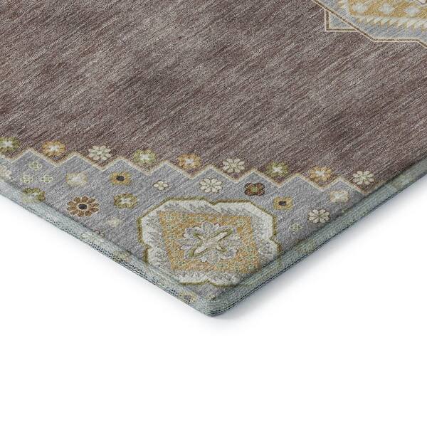 Mayfield Premium Machine Washable Abstract AMF1014 Taupe 2 ft. 3 in. x 7 ft. 6 in. Runner Rug