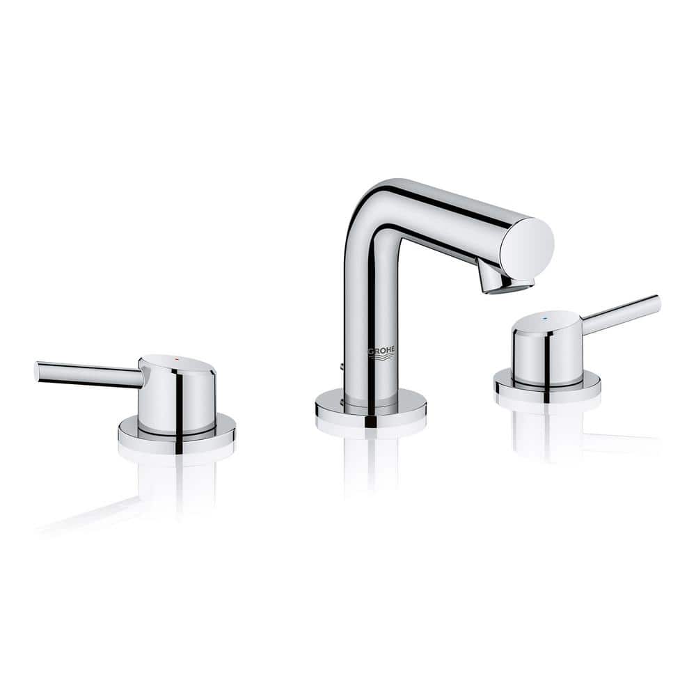 Brushed Nickel Modern Widespread Bathroom Faucet with Drain Assembly