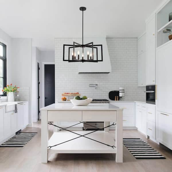 ADSENSTY 7-Light Black Modern Chandelier Light Fixture with