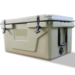 65 qt. amping ice chest beer box outdoor fishing Cooler in khaki