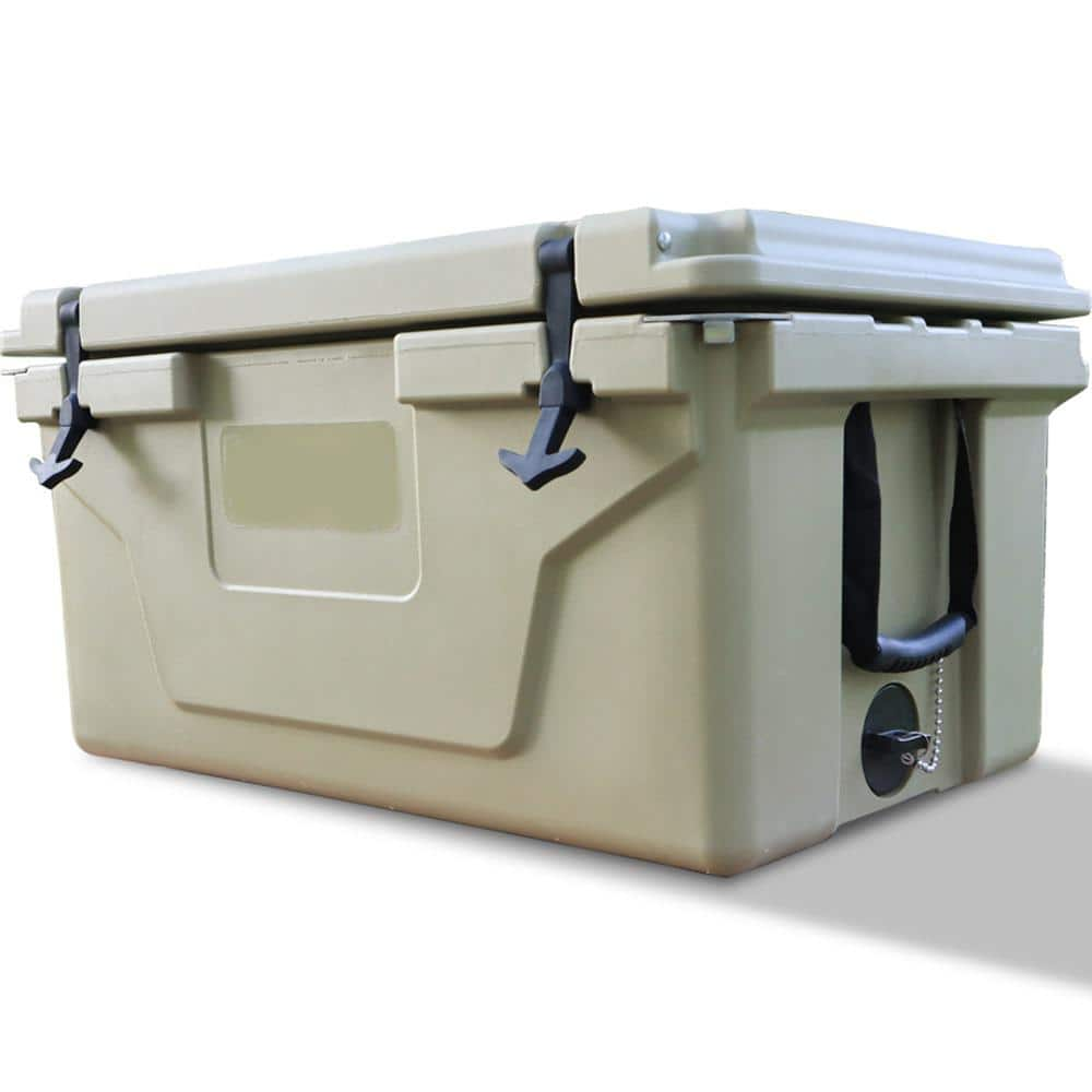 Xzkai 65 qt. Amping Ice Chest Beer Box Outdoor Fishing Cooler in Khaki ...