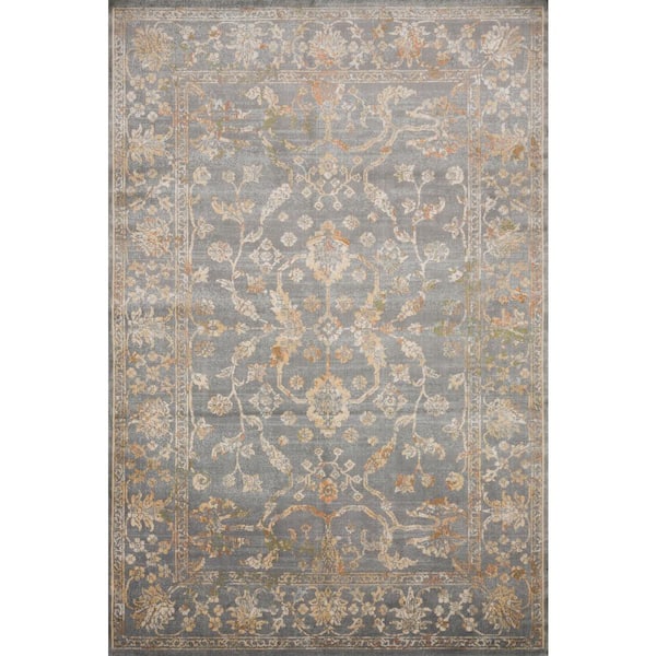 LOLOI II Isadora Silver/Silver 2 ft. 7 in. x 8 ft. Transitional 100% Polypropylene Pile Runner Rug