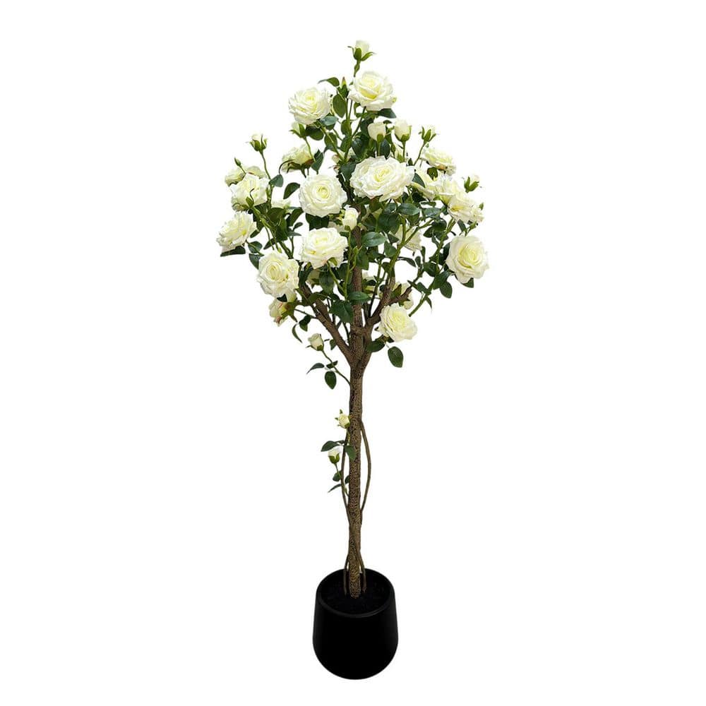 4FT Artificial White Tree,with Plastic Trunk and Silk Flowers,Artificial Plant for Living Room,Bedroom and Porch price history on PriceWatchPro