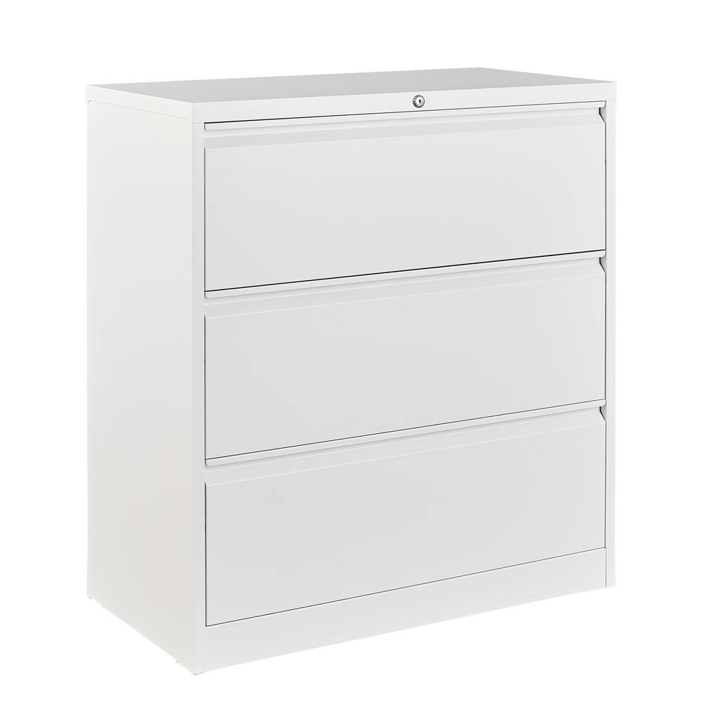 Hephastu 35.43 in. W x 40.15 in. H x 18.11 in. D 3-Drawer Metal Lateral File  Garage Storage Freestanding Cabinet in White HD-3DWKK001 - The Home Depot