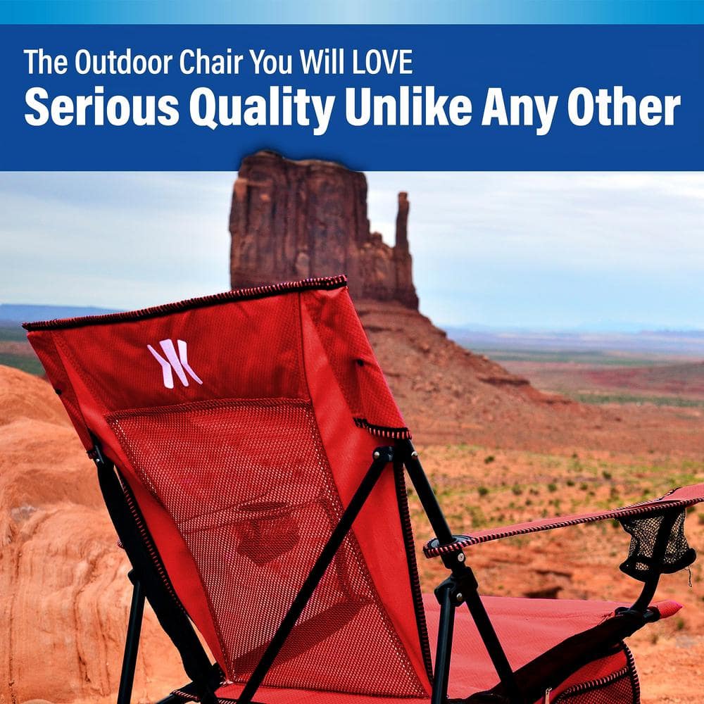 Dual Lock Portable Outdoor Chair in Red Rock with Mesh Back
