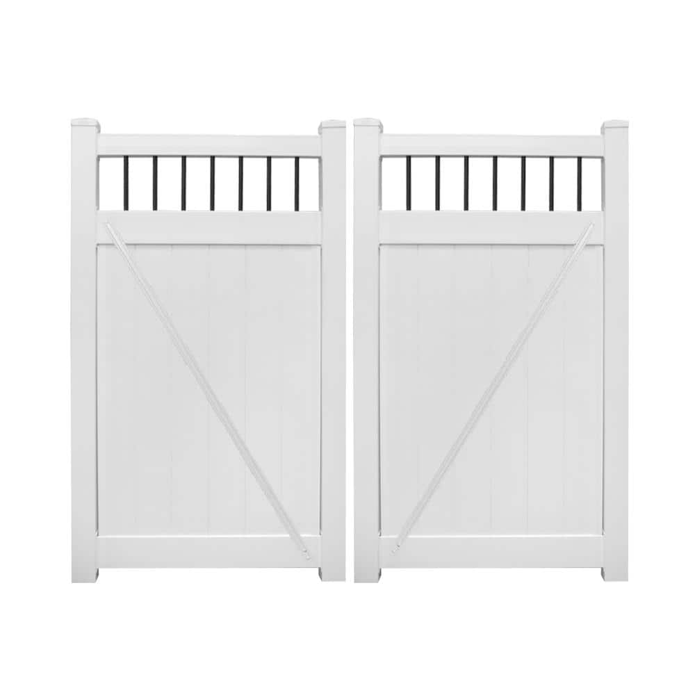 Weatherables Bradford 7.4 ft. W x 6 ft. H White Vinyl Privacy Fence ...