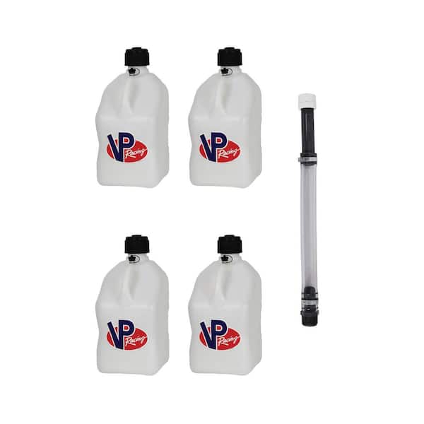 Unbranded 5 Gal. Racing Utility Can, White (4-Pack) + 14 in. Hose Kit