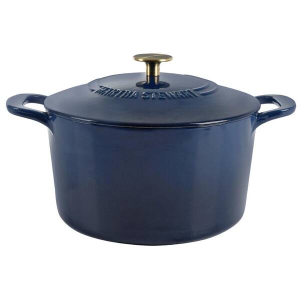 Trustmade 4.5 QT Cast Iron Dutch Oven, Enamel Coated Cookware Pot with Self  Basting Lid for Home Baking, Braiser, Cooking, Blue