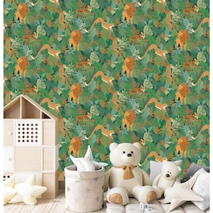 Animal Kingdom Green Non-Pasted Wallpaper (Covers 56 sq. ft.)