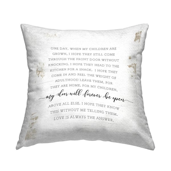 Stupell Industries When My Children Are Grown Emotional Family Black Square Outdoor Throw Pillow