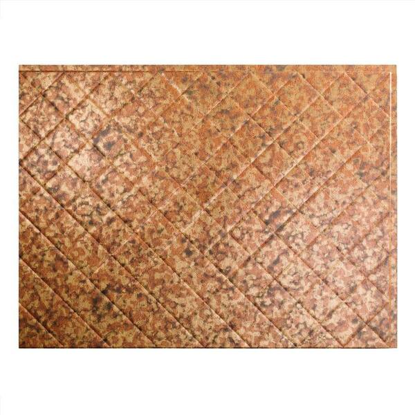 Fasade 18.25 in. x 24.25 in. Cracked Copper Quilted PVC Decorative Backsplash Panel
