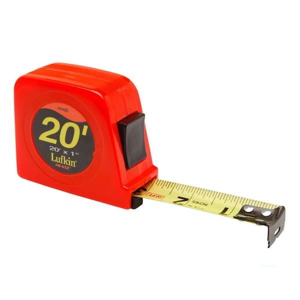 Lufkin 1 in. x 20 ft. Hi-Viz Orange Power Return Tape Measure