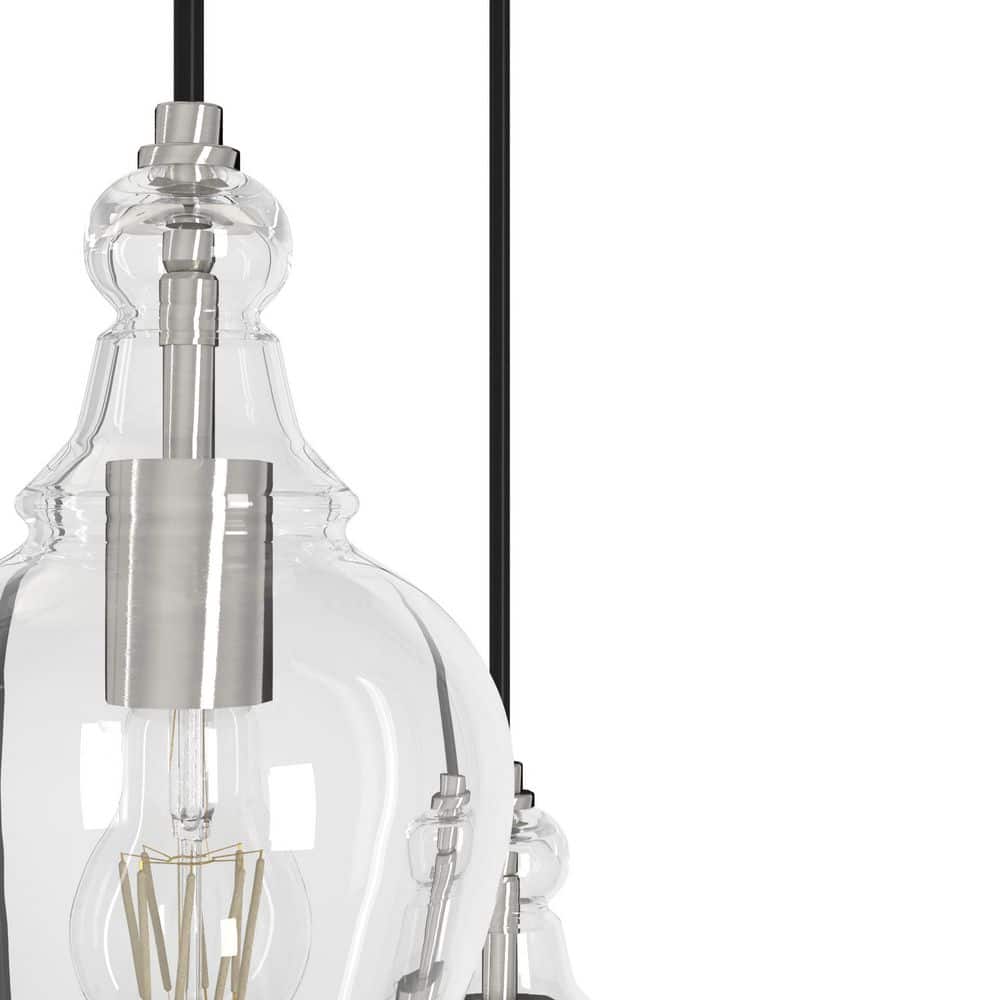 Maple Park Brushed Nickel Clear Glass LED Pendant Light