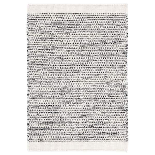 Natura 3 ft. x 5 ft. Black/Ivory Border Two-Toned Area Rug