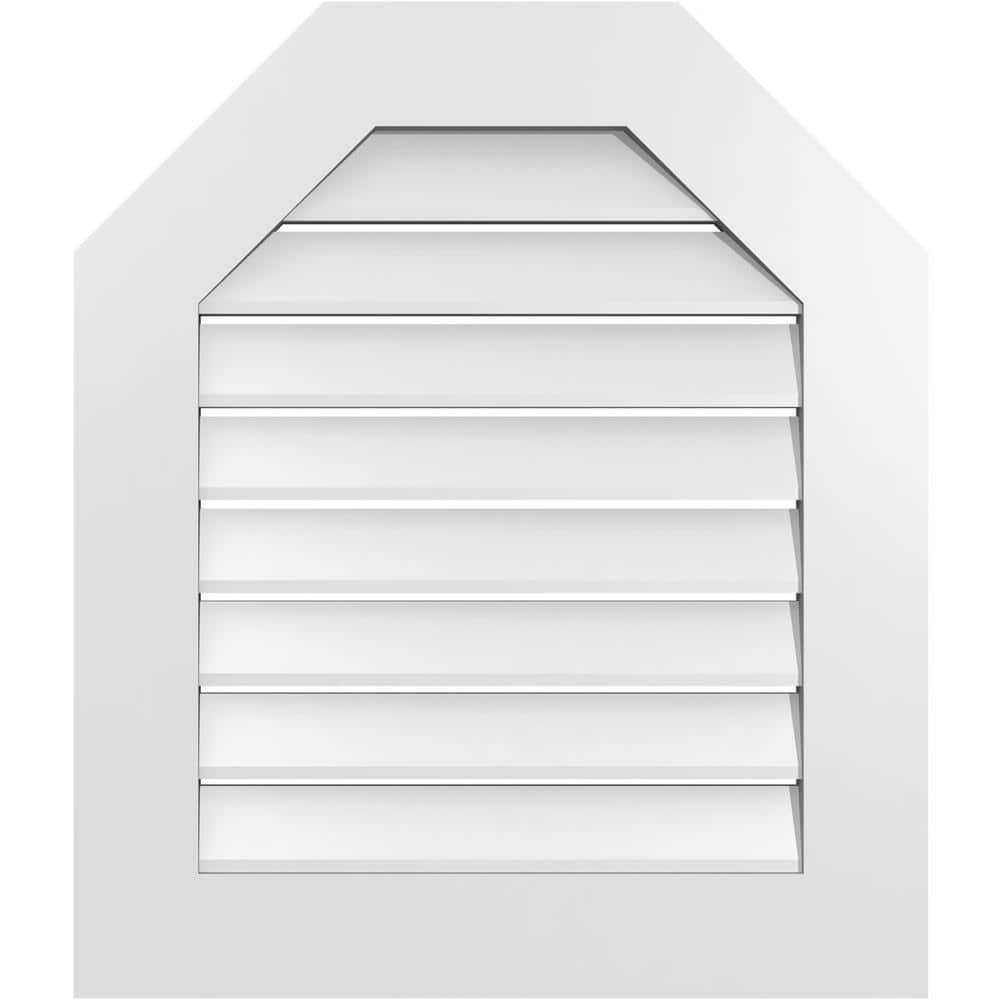 24 in. x 28 in. Octagonal Top Surface Mount PVC Gable Vent: Functional with Standard Frame price history on PriceWatchPro