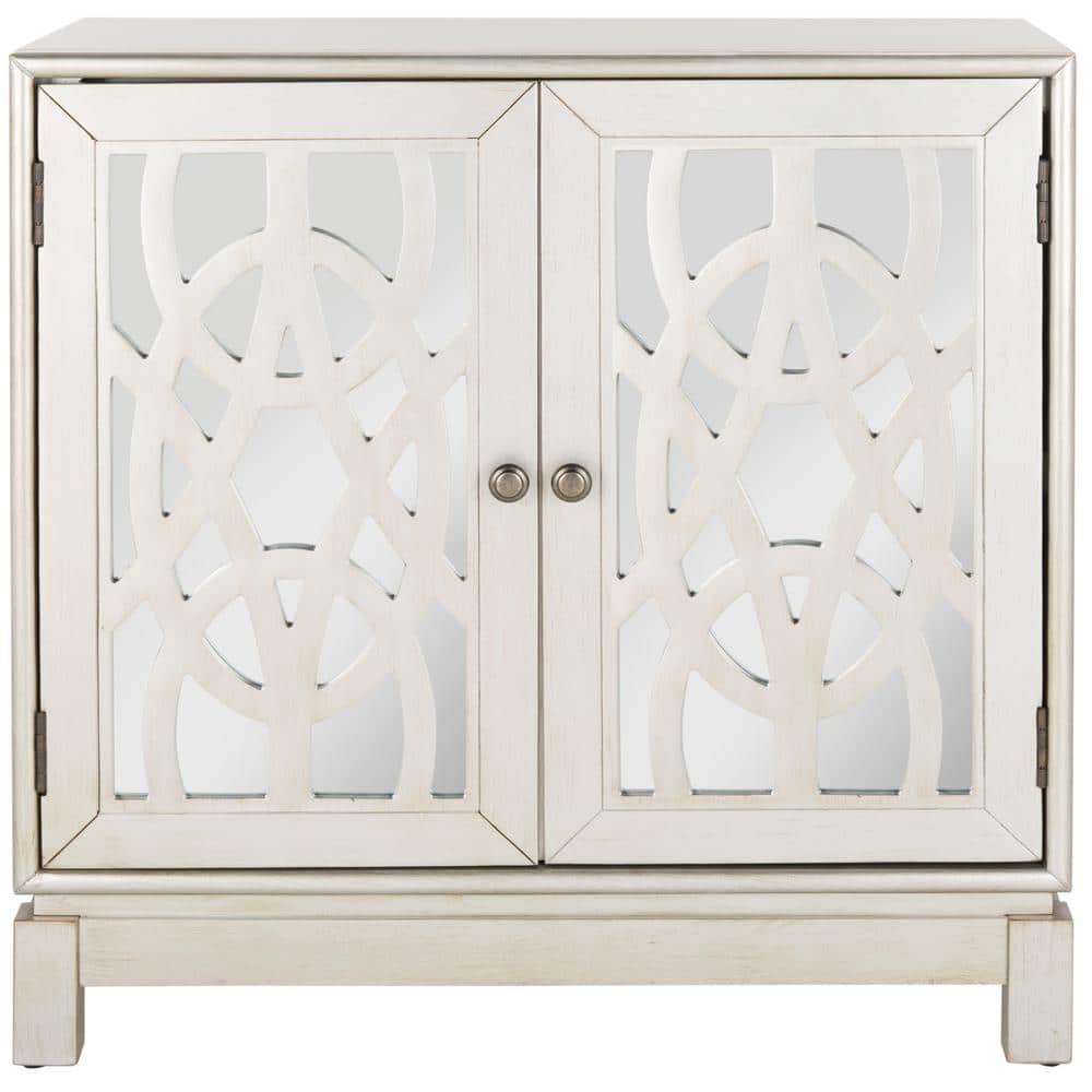 Ashlynn 32" Silver Solid Wood 2 Door Chest
