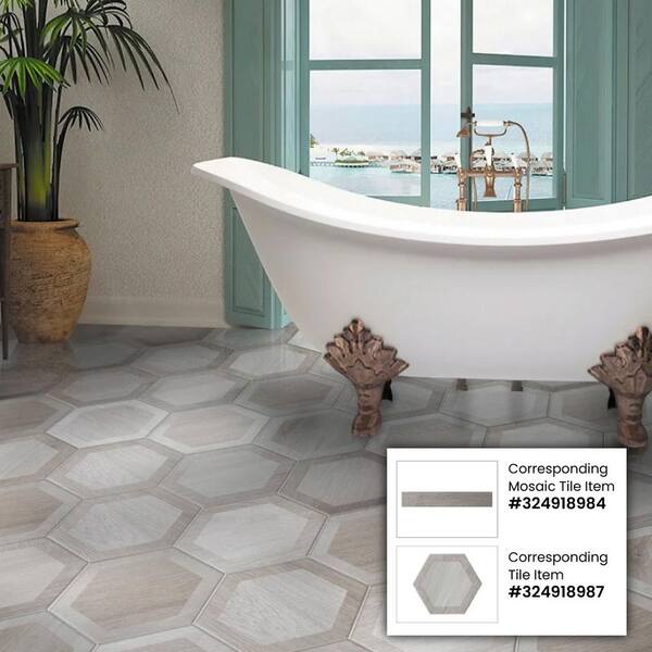 Apollo Tile (Sample) Woodnote Mink Gray 9-in x 9-in Matte Porcelain Patterned Floor and Wall Tile