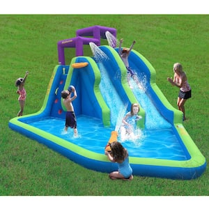 Kahuna triple blast kids outdoor inflatable splash pool 2024 backyard water slide