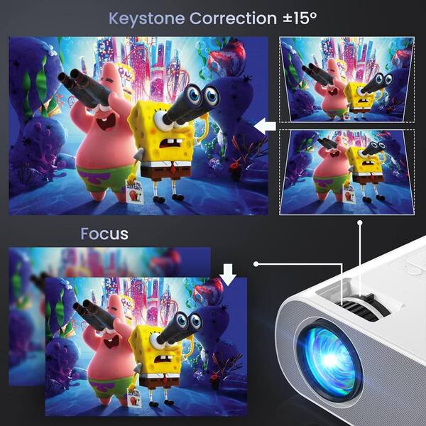 Lukyamzn 1920 x 1080 Full HD Bluetooth Mini Portable Projector