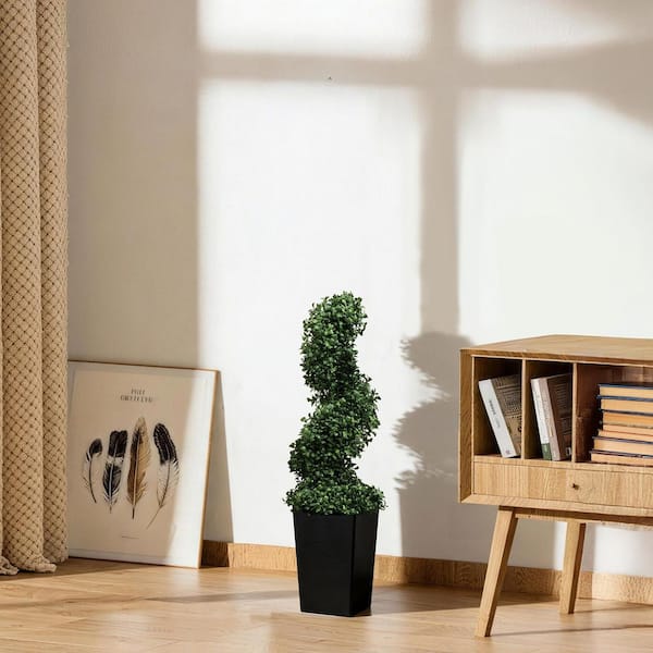 新品未使用　TUISS DECOR Vitalismo 2ft. Artificial Boxwood Spiral Topiary Trees w/Black
