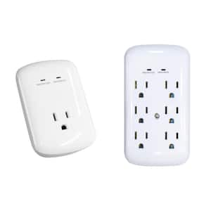 1-Outlet Wall Mounted Surge Protector, White