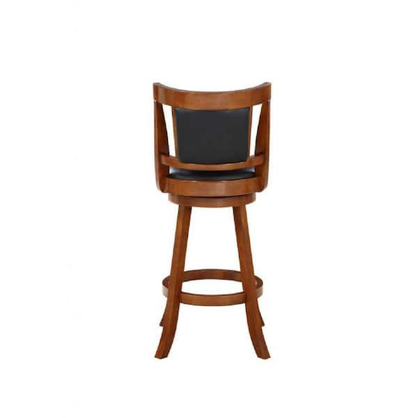 Boraam Avianna 24 in. Walnut Swivel Counter Stool with Cushion